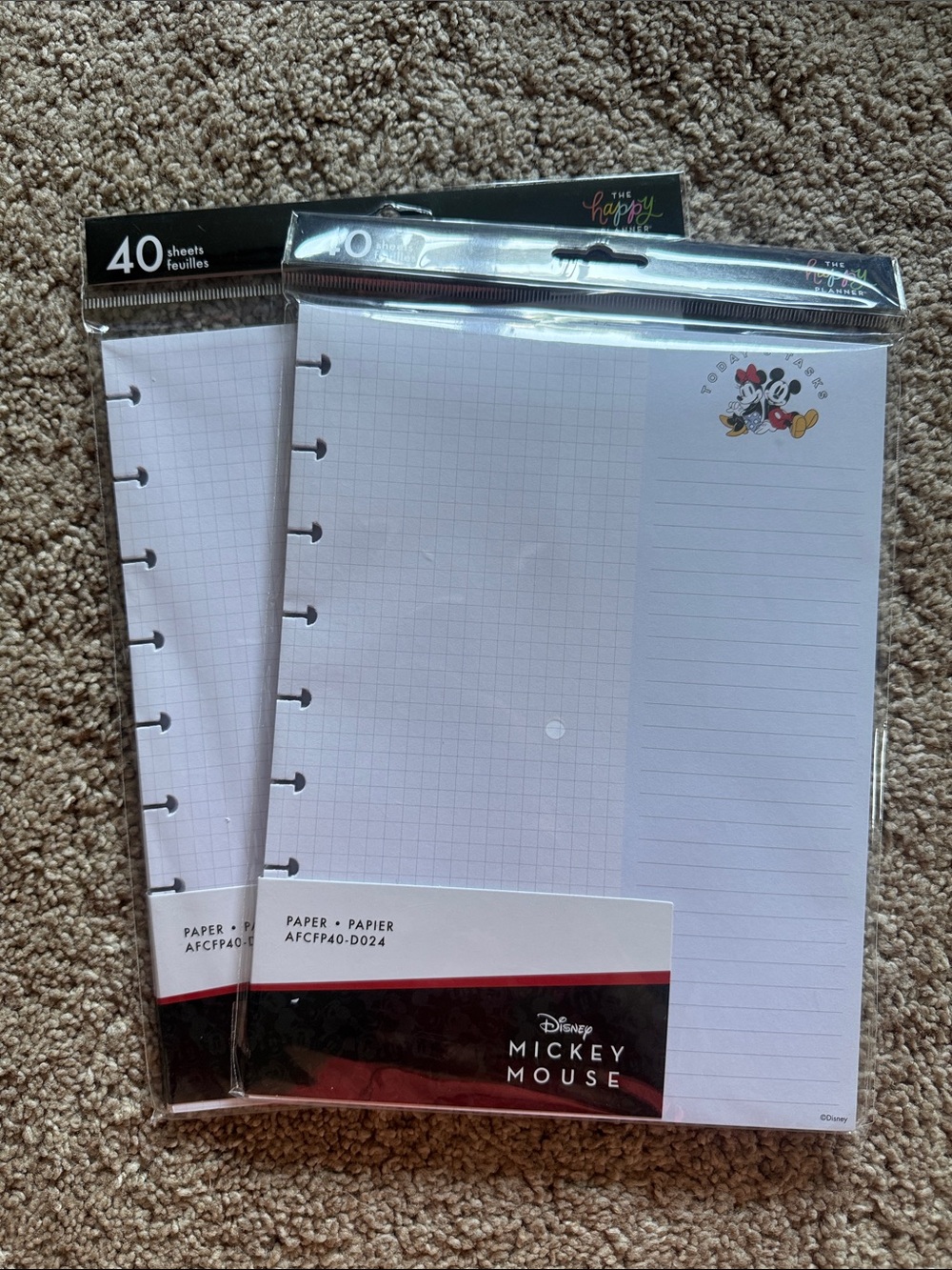 Happy Planner Classic Disney Mickey Mouse Grid & Lined Refill Pages